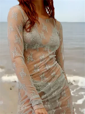 Women See Through Lace Dress