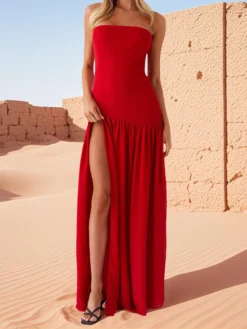 Women Tube Dress Elegant Strapless